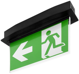 Oprawa ewakuacyjna podtynkowa SUPREMA D-std M 3H AT IP44 PT [BLK] + (E2, E3) / 88049