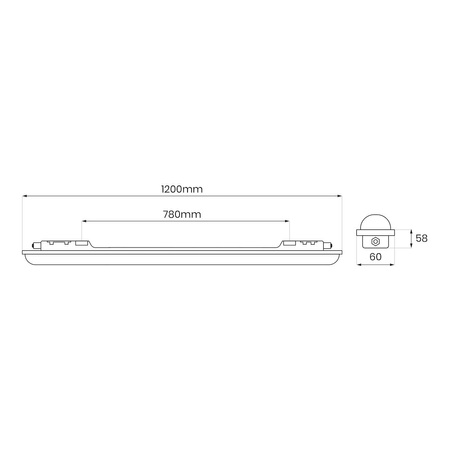 Oprawa Hermetyczna Led Gin BLACK 36W 120cm 3600lm 4000K IP65