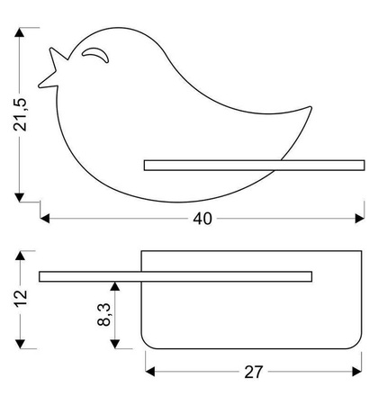 Kinkiet półeczka LED 5W 4000K IQ Kids Bird różowy 21-84736