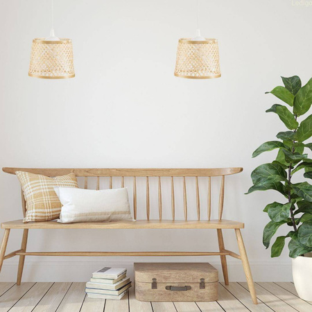 Lampa wisząca BOHO bambusowa walec TH2B 25cm