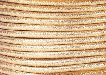 Dekoracyjny przewód w oplocie złoty metaliczny dwużyłowy