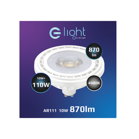 Żarówka LED 10W AR111 GU10 neutralna 4000K Biały