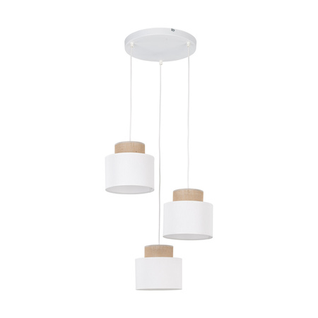 Lampa wisząca Duo White Juta koło 3xE27
