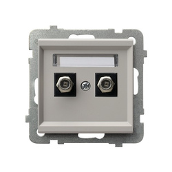 Ospel Sonata Kaszmir Gniazdo antenowe typu F podwójne GPA-2RF/m/82