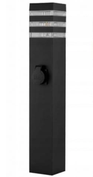 Lampa ogrodowa stojąca MALIBU 1xE27 czarny kwadrat 60cm z gniazdem