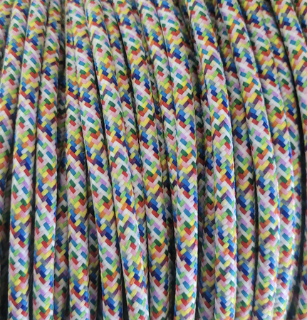 Dekoracyjny kabel przewód w oplocie  2x0,75 M|IX wielokolorowy 1m