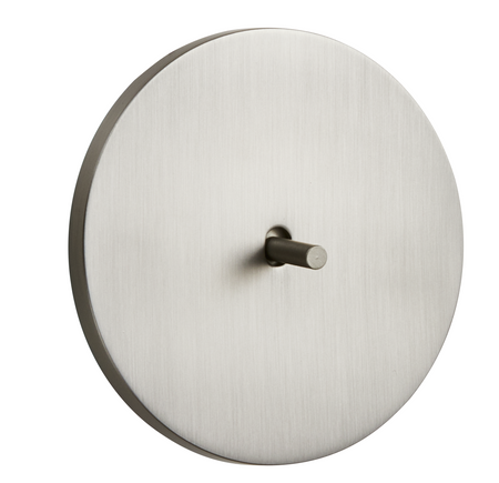 Włącznik podtynkowy okrągły metalowy pojedynczy / schodowy TOGGLICA ROUND 4U nikiel szczotkowany