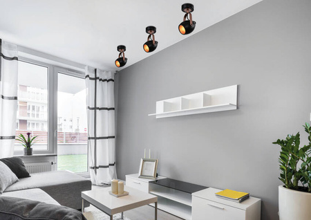Kinkiet czarno-miedziany regulowany E14 40W Anica 