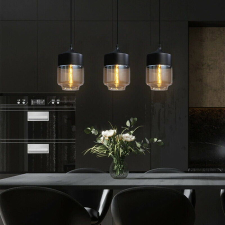 Lampa sufitowa wisząca szklana modern podłużna LED