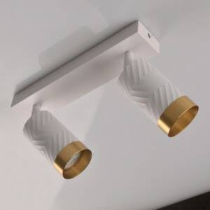 Lampa ścienno-sufitowa ARRAS 2 biało-złota GU10