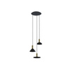 Nowodvorski Lampa wisząca metalowa czarna mosiądz HERMANOS 