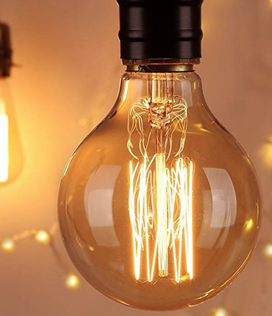 Edison Żarówka dekoracyjna E27 40W G80 kula amber