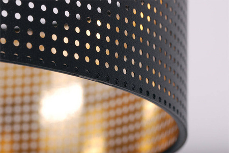 Czarna lampa wisząca z dwuczęściowym abażurem K-5220 z serii ZIMBO