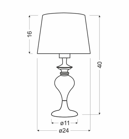 Lampka stołowo gabinetowa PRIMA 1xE27 abażur chromowy