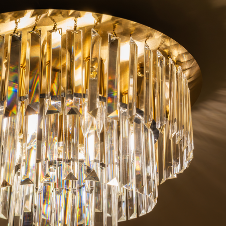 Lampa sufitowa MILANO fi 45cm złota kryształowa 6xE14