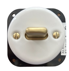 Włącznik ceramiczny podtynkowy krzyżowy Toogle biały / złoty