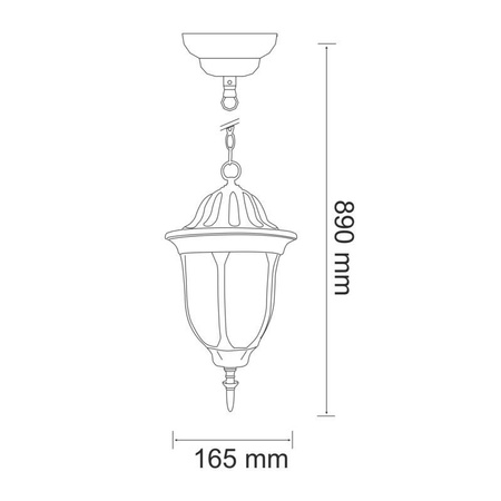 Lampa zewnętrzna FLORENCJA wisząca patyna  1xE27