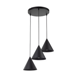 Lampa wisząca CONO Black 3xE27 koło S