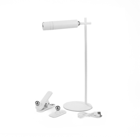 Lampka Biurkowa V-TAC 4w1 37cm Kinkiet Klips Latarka 3W LED Biała 