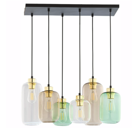 Lampa wisząca Szklana  6 x E27 kolorowe kule Marco Green