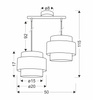 Hare lampa wisząca chromowy 2x60w e27 abażur szary+srebrny