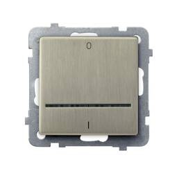 Łącznik dwubiegunowy z podświetleniem niebieskim Sonata Nowe Srebro Ospel