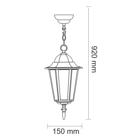 Lampa zewnętrzna LIGURIA wiszaca patyna 1xE27