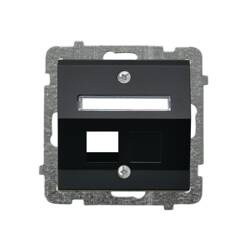 Obudowa gniazda pojedynczego typu Keystone skośna Ospel Sonata Czarny Metalik
