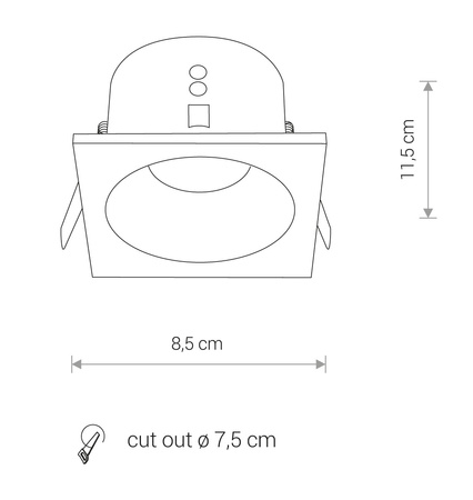 Nowodvorski Lampa punktowa podtynkowa czarna DELTA 