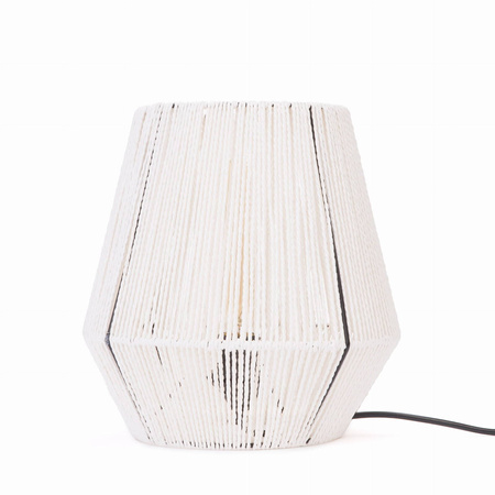 Lampa stołowa strunowa pleciona BOHO biała