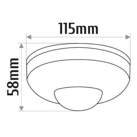 Czujnik ruchu PIR 360 natynkowy  IP20 1200W  Biały,  montaż 2,2m - 4m