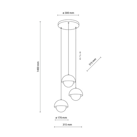 Lampa wisząca BONO BEIGE 3xG9