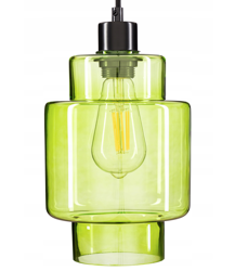 Szklana lampa wisząca zielona E27 nowoczesna