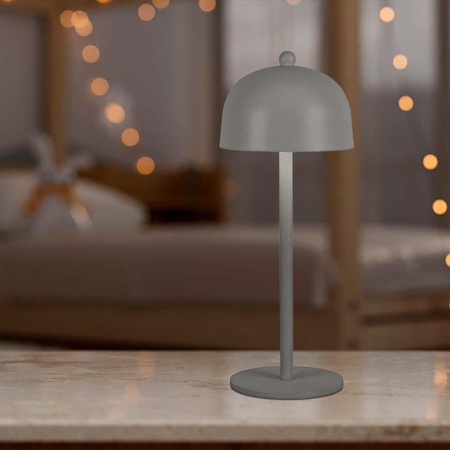Lampka Biurkowa Nocna V-TAC 3W LED 30cm Ładowanie USB Ściemnianie Szara 