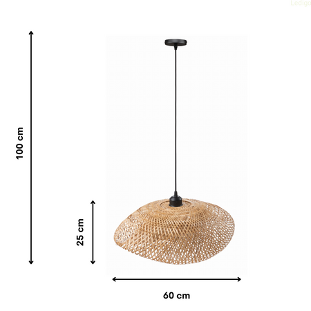 Lampa wisząca BOHO bambusowa plecionka NUSA 60cm 1xE27