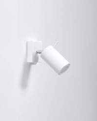 Kinkiet RING biały z włącznikiem