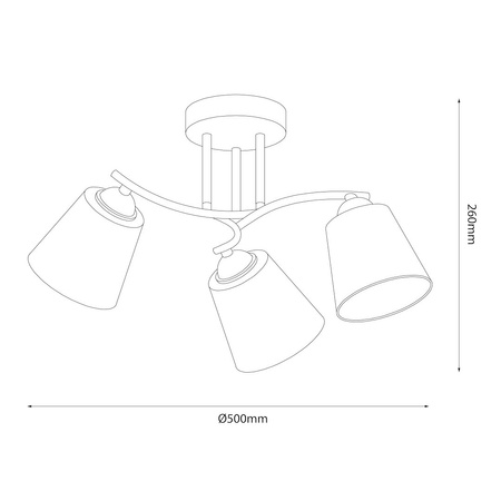 Lampa sufitowa Pafos Black 3xE27
