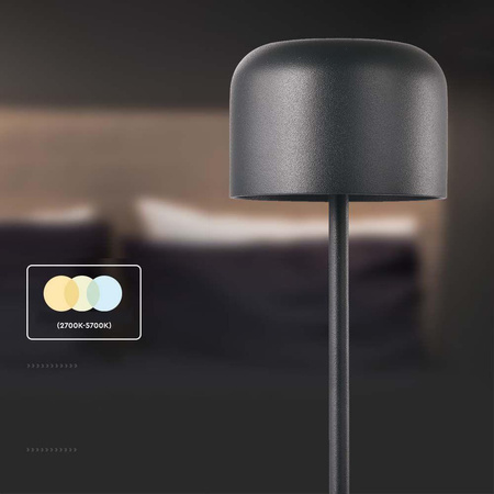 Lampka Biurkowa Nocna V-TAC 1,5W LED 21cm Ładowanie Ściemnianie Czarna 