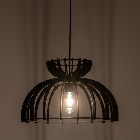 Nowodvorski Lampa wisząca KYMI C 1xE27 drewniana czarna 10575