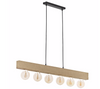 Drewniana lampa wisząca dąb 6 x E27 Rustykalna