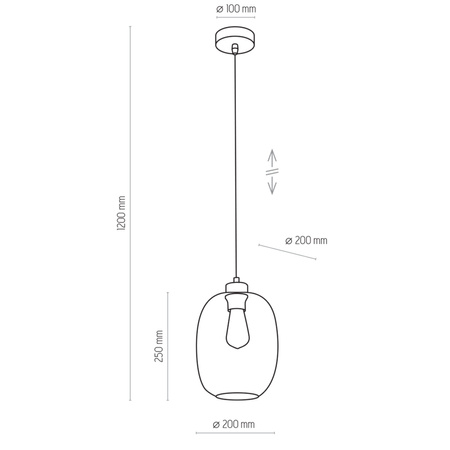 Lampa wisząca ELIO Niebieska 1xE27