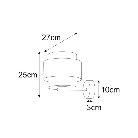 Kinkiet w kolorze czerni i szarości, do sypialni K-5174 z serii ETELA