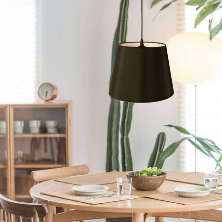 Lampa wisząca z abażurem Czarny duży stożek