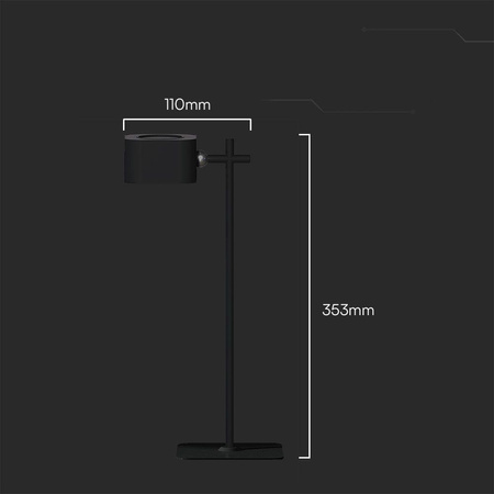 Lampka Biurkowa V-TAC 4w1 35cm Kinkiet Klips Latarka 3W LED CCT Czarna 