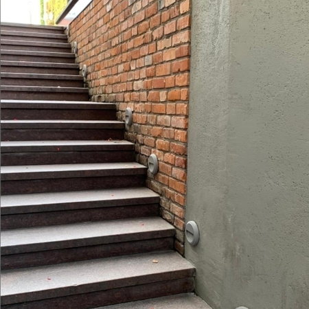 Oprawa Schodowa 2W LED V-TAC Szara Okrągła 230V IP65 VT-1142 3000K 80lm