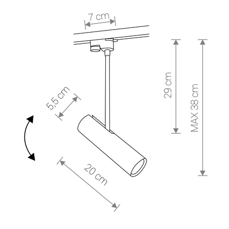 Nowodvorski Lampa czarna PROFILE EYE SUPER C 