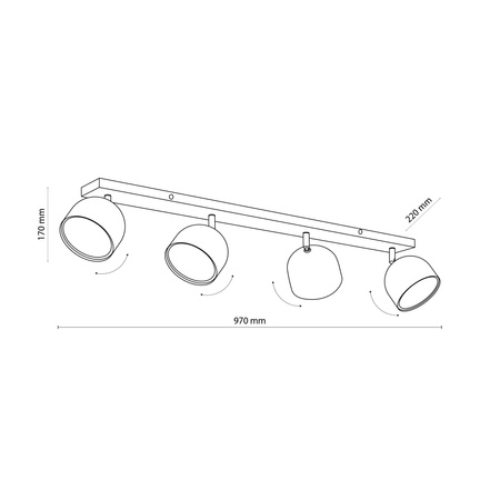 Lampa sufitowa ALTEA Black 4xGU10