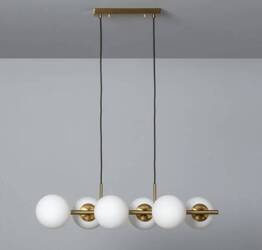 Lampa Wisząca szklane białe kule Amatler 6xE27