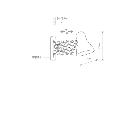 Nowodvorski Kinkiet regulowany z włącznikiem czarny HARMONY 