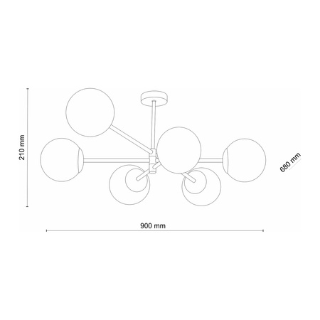 Lampa sufitowa SARIUS Gold 6xG9